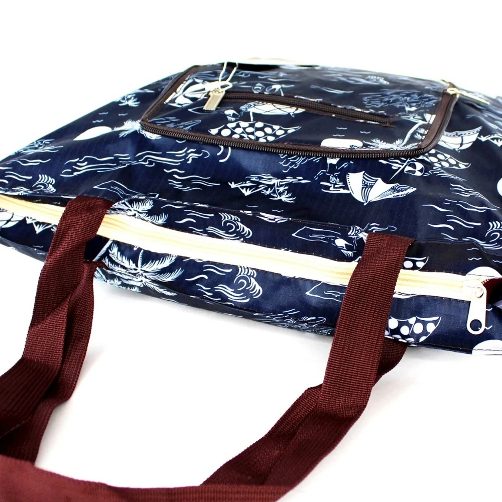 Foldable Tote Bag for Women-Top zipper Closure Premium Quality Lightweight NEW